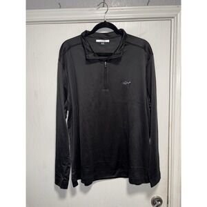Greg‎ Norman 1/4 Zip Pullover Shirt Mens XL Black Golf Performance Stretch